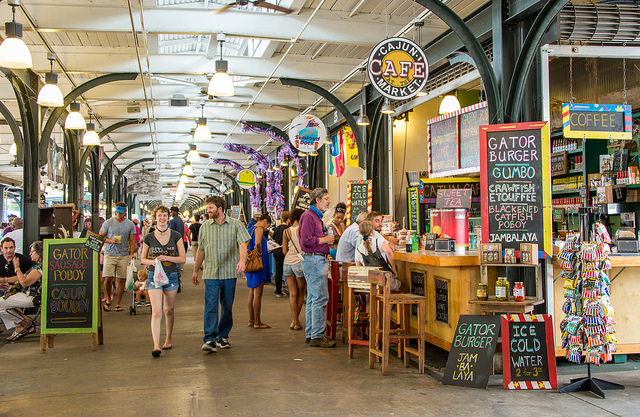 The French Market features fresh produce, flea market finds, and work by local artists. (Photo by Kent Kanouse, via Flickr)