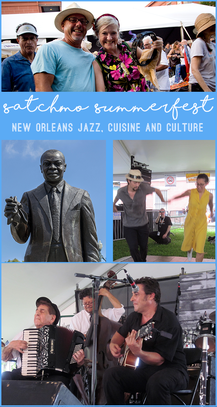 Here in New Orleans, we celebrate Louis Armstrong with his very own festival. Satchmo SummerFest happens each August.