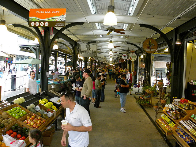 This historic French Market offers plenty of shopping opportunities for New Orleans visitors. (Photo courtesy Flickr user Jason Paris)